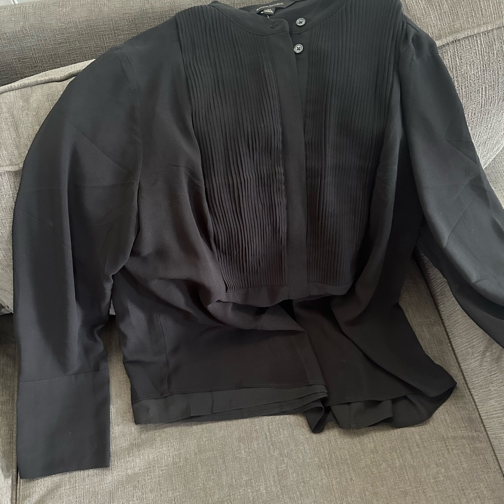 Banana Republic Black Button-Up Blouse